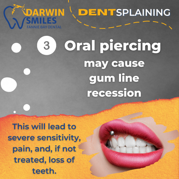 oral piercing gum recession